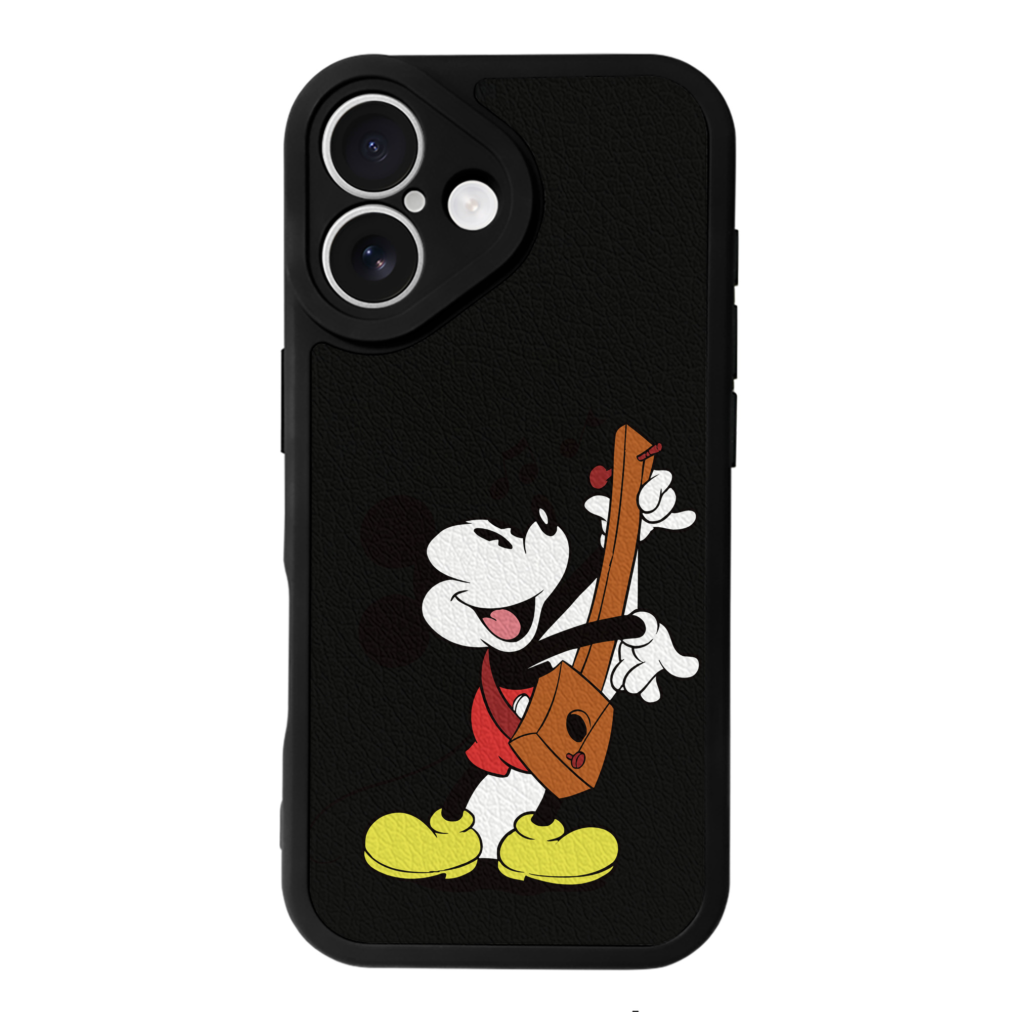（画像用） ミッキーマウス Mickey Mouse 【iPhone 16シリーズ対応】シリコンスマホケース（レザー調） 材質：シリコン